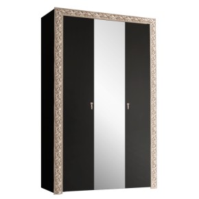 Шкаф 3-х дв.Тиффани Premium черная/золото (ТФШ1/3(П) в Можге - mozhga.ok-mebel.com | фото