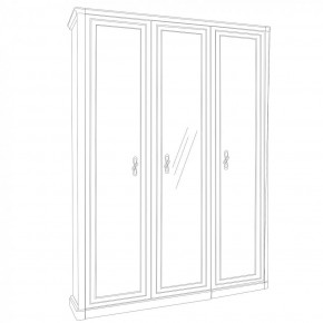 Шкаф 3-х ств с зеркалом Мокко (серый камень) в Можге - mozhga.ok-mebel.com | фото