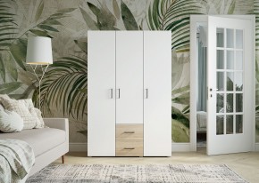 Шкаф 3-х створчатый с ящиками VICTOR (Сонома-Белый) в Можге - mozhga.ok-mebel.com | фото 3