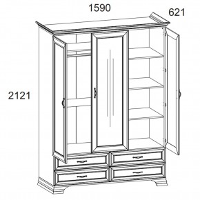 Шкаф 3D4S Z, TIFFANY, цвет вудлайн кремовый в Можге - mozhga.ok-mebel.com | фото 2