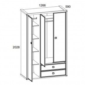 Шкаф 3DG2S, MAGELLAN, цвет Сосна винтаж в Можге - mozhga.ok-mebel.com | фото 4