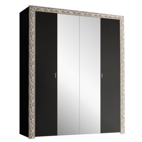 Шкаф 4-х дв. (с зеркалами)  Premium черная/серебро (ТФШ1/4(П) в Можге - mozhga.ok-mebel.com | фото