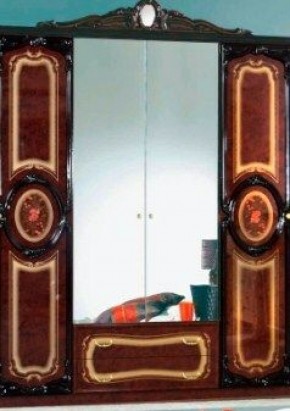 Шкаф 4-х дверный с зеркалами (01.144) Роза (могано) в Можге - mozhga.ok-mebel.com | фото