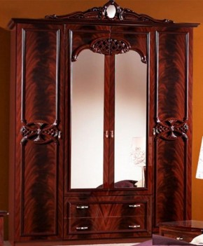 Шкаф 4-х дверный с зеркалами (03.144) Ольга (могано) в Можге - mozhga.ok-mebel.com | фото