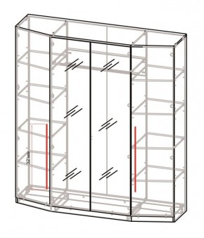 Шкаф 4-х дверный с зеркалом Шк63.1 МС Роксана (ЯШС) в Можге - mozhga.ok-mebel.com | фото