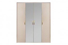Шкаф 4-х ств с зеркалами Lara (бежевый глянец) в Можге - mozhga.ok-mebel.com | фото 2