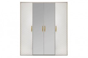 Шкаф 4-х ств с зеркалами Lara (белый глянец) в Можге - mozhga.ok-mebel.com | фото 2