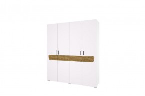 Шкаф 4-х створчатый Милана (Белый/Сосна Гранд) в Можге - mozhga.ok-mebel.com | фото