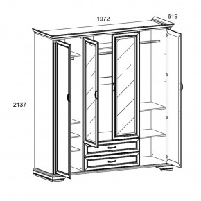 Шкаф 4D2S Z , MONAKO, цвет Сосна винтаж в Можге - mozhga.ok-mebel.com | фото