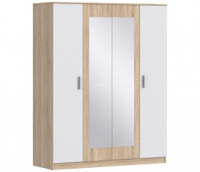 Шкаф 4х дверный с зеркалами Уют СБ-2750/1 (Дуб Сонома/Белый) в Можге - mozhga.ok-mebel.com | фото