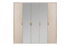 Шкаф 5-ти ств с зеркалами Lara (бежевый глянец) в Можге - mozhga.ok-mebel.com | фото 2
