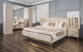 Шкаф 5-ти ств с зеркалами Lara (бежевый глянец) в Можге - mozhga.ok-mebel.com | фото 4