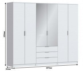 Шкаф 6-ти дверный Николь СБ-2593/1 (Белый) в Можге - mozhga.ok-mebel.com | фото 3