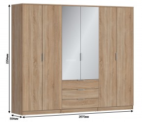 Шкаф 6-ти дверный Николь СБ-2593/1 (Дуб Сонома) в Можге - mozhga.ok-mebel.com | фото 3