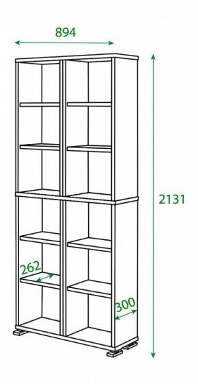 Шкаф книжный Домино ПУ-30-3 в Можге - mozhga.ok-mebel.com | фото 2
