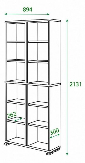 Шкаф книжный Домино ПУ-30-3 в Можге - mozhga.ok-mebel.com | фото 2