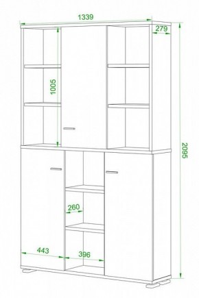 Шкаф книжный Домино ПУ-40-3 в Можге - mozhga.ok-mebel.com | фото 2