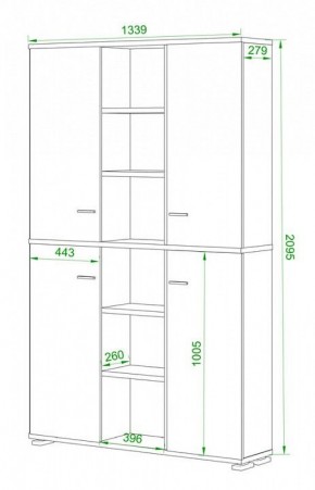 Шкаф книжный Домино ПУ-40-5 в Можге - mozhga.ok-mebel.com | фото 2