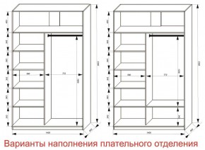 Шкаф-купе 1400 серии SOFT D6+D4+B2+PL2 (2 ящика+1штанга+1 полка) профиль «Капучино» в Можге - mozhga.ok-mebel.com | фото 8