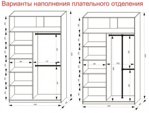 Шкаф-купе 1400 серии SOFT D6+D6+B2+PL3 (2 ящика+2штанги) профиль «Капучино» в Можге - mozhga.ok-mebel.com | фото 8