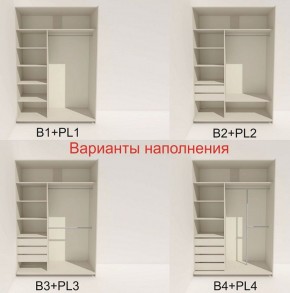 Шкаф-купе 1400 серии SOFT D8+D2+B2+PL4 (2 ящика+F обр.штанга) профиль «Графит» в Можге - mozhga.ok-mebel.com | фото 6