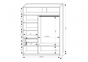 Шкаф-купе 1500 серии NEW CLASSIC K2+K2+B2+PL2(2 ящика+1 штанга+1 полка) профиль «Капучино» в Можге - mozhga.ok-mebel.com | фото 3