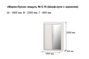 Шкаф-купе 1600 с зеркалом "Мария-Луиза 6.16" в Можге - mozhga.ok-mebel.com | фото 3