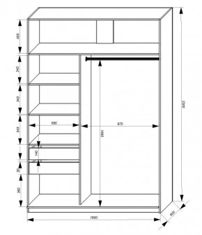 Шкаф-купе 1600 серии SOFT D1+D3+B2+PL1 (2 ящика+1штанга) профиль «Графит» в Можге - mozhga.ok-mebel.com | фото 3