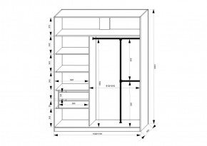 Шкаф-купе 1700 серии NEW CLASSIC K4+K4+B2+PL4 (2 ящика+F обр. штанга) профиль «Капучино» в Можге - mozhga.ok-mebel.com | фото 3