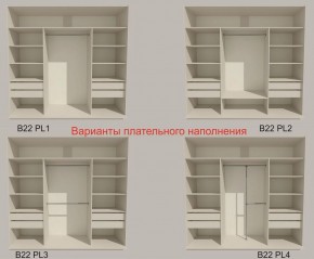 Шкаф-купе 2100 серии SOFT D2+D7+D3+B22+PL2 (по 2 ящика лев/прав+1штанга+1полка) профиль «Графит» в Можге - mozhga.ok-mebel.com | фото 6