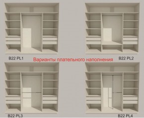 Шкаф-купе 2100 серии SOFT D7+D3+D3+B22+PL4 (по 2 ящика лев/прав+2штанги) профиль «Капучино» в Можге - mozhga.ok-mebel.com | фото 6