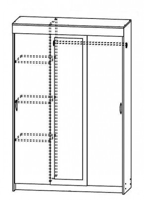 Шкаф-купе Бассо 1300 (Венге/Дуб белфорд) в Можге - mozhga.ok-mebel.com | фото 2