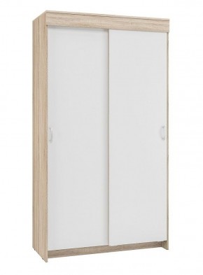 Шкаф-купе Бассо 1.0 (Дуб Сонома/Белый) 2 двери 2 зеркальные вставки в Можге - mozhga.ok-mebel.com | фото 3