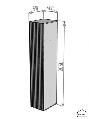 Шкаф Linnea MHR-1-2 2050х400х510 (Белый-М 11.1.1) в Можге - mozhga.ok-mebel.com | фото 2