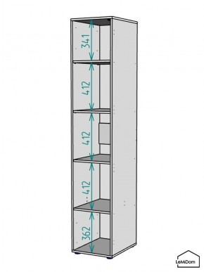 Шкаф Linnea MHR-1-2 2050х400х510 (Графит-М 11.1.25) в Можге - mozhga.ok-mebel.com | фото 3
