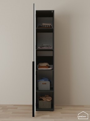 Шкаф Linnea MHR-1-2 2050х400х510 (Графит-М 11.1.25) в Можге - mozhga.ok-mebel.com | фото 4