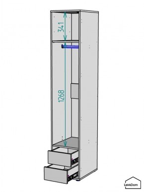 Шкаф Linnea MHR-1-3 2050х400х510 (ДВ-М 11.1.25) в Можге - mozhga.ok-mebel.com | фото 3