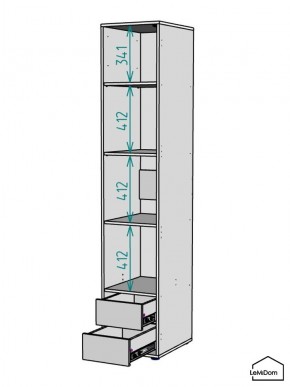 Шкаф Linnea MHR-1-4 2050х400х510 (Белый-М 11.1.1) в Можге - mozhga.ok-mebel.com | фото 4