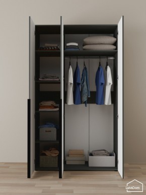 Шкаф Linnea MHR-3-1 2050х1200х510 (Графит-М 11.1.25) в Можге - mozhga.ok-mebel.com | фото 4