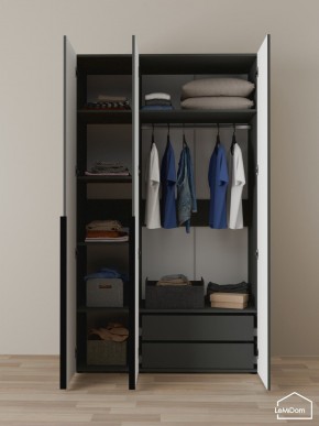 Шкаф Linnea MHR-3-2 2050х1200х510 (Графит-М 11.1.25) в Можге - mozhga.ok-mebel.com | фото 5