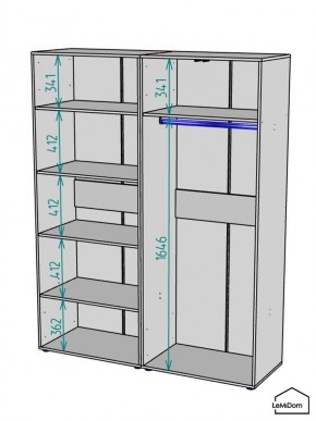 Шкаф Linnea MHR-4-1 2050х1600х510 (Белый-М 11.1.2) в Можге - mozhga.ok-mebel.com | фото 3