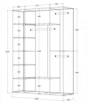 Шкаф Норден 1600 (Белый текстурный) в Можге - mozhga.ok-mebel.com | фото 3