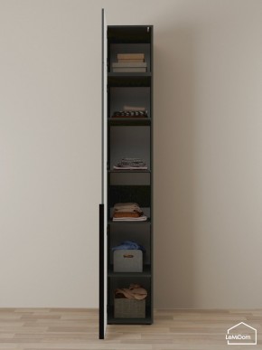 Шкаф с антресолью Linnea MHR-1A-2 2450х400х510 (Графит-М 11.1.25) в Можге - mozhga.ok-mebel.com | фото 4