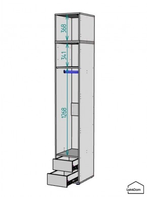 Шкаф с антресолью Linnea MHR-1A-3 2450х400х510 (ДВ-М 11.1.25) в Можге - mozhga.ok-mebel.com | фото 3