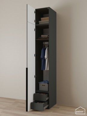 Шкаф с антресолью Linnea MHR-1A-3 2450х400х510 (Графит-М 11.1.25) в Можге - mozhga.ok-mebel.com | фото 5
