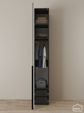 Шкаф с антресолью Linnea MHR-1A-3 2450х400х510 (Графит-М 11.1.25) в Можге - mozhga.ok-mebel.com | фото 6