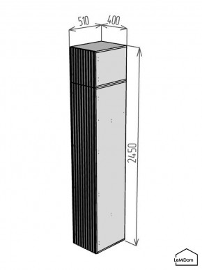 Шкаф с антресолью Linnea MHR-1A-4 2450х400х510 (Графит-М 11.1.25) в Можге - mozhga.ok-mebel.com | фото 2