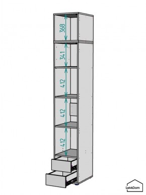 Шкаф с антресолью Linnea MHR-1A-4 2450х400х510 (Графит-М 11.1.25) в Можге - mozhga.ok-mebel.com | фото 3