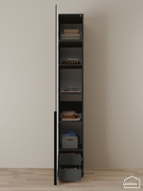 Шкаф с антресолью Linnea MHR-1A-4 2450х400х510 (Графит-М 11.1.25) в Можге - mozhga.ok-mebel.com | фото 4