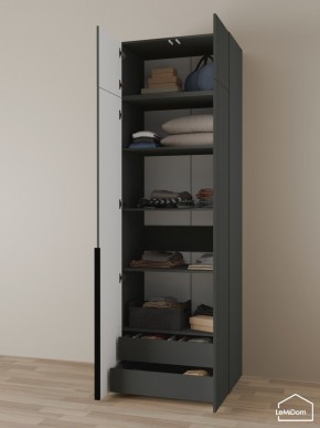 Шкаф с антресолью Linnea MHR-2A-3 2450х800х510 (Графит-М 11.1.25) в Можге - mozhga.ok-mebel.com | фото 6